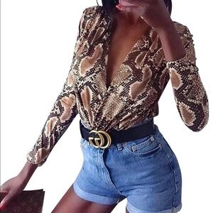 Zara Snake print bodysuit